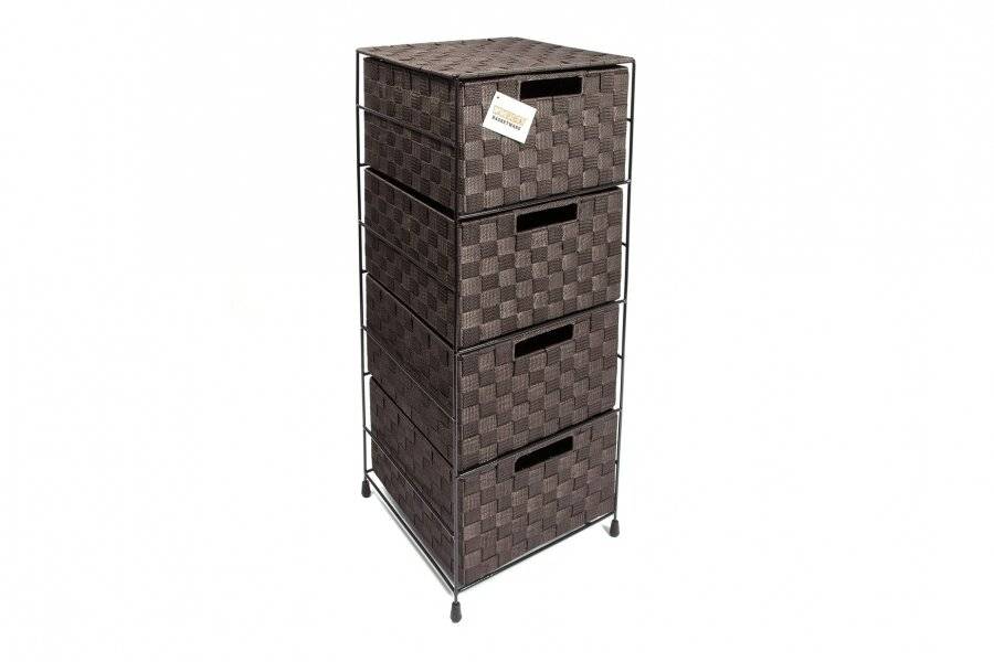 EHC Large 4 Drawer Storage Cabinet For Bedroom, Bathroom - Brown