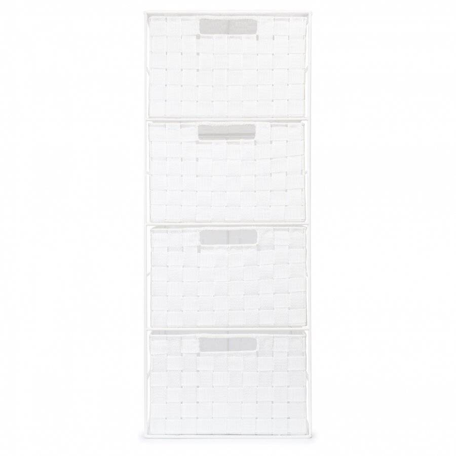 EHC Large 4 Drawer Storage Cabinet For Bedroom, Bathroom - White