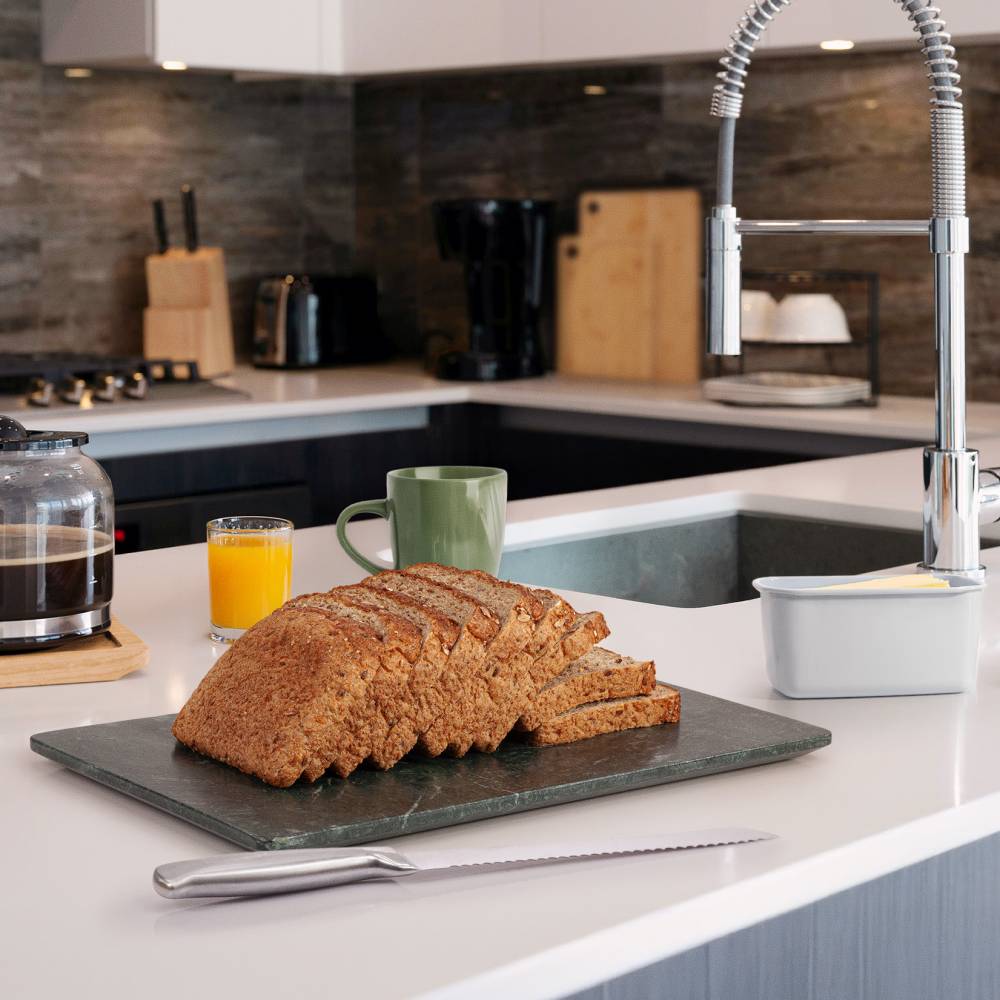 Large Marble Kitchen Cutting Chopping Board with Anti-Slip Pads, Green