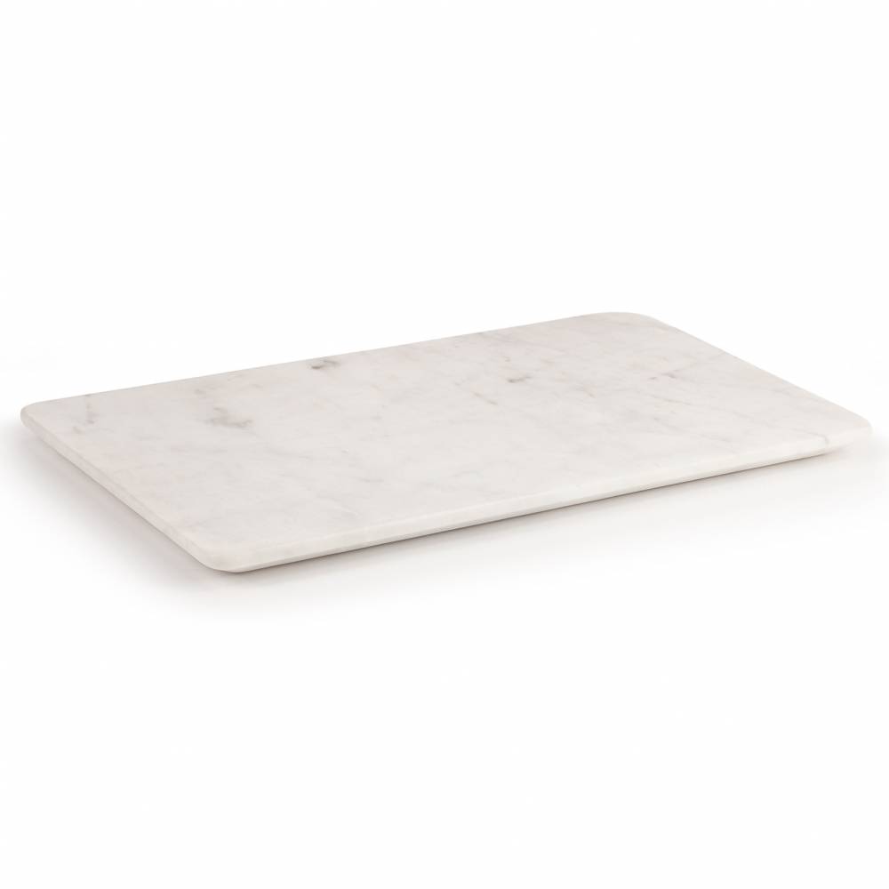 Large Marble Kitchen Cutting Chopping Board with Anti-Slip Pads, White