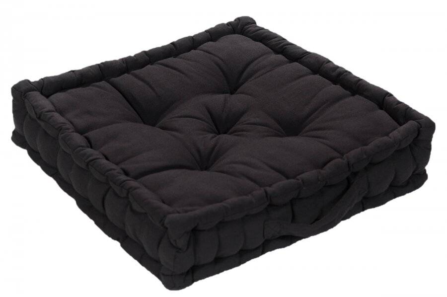 Large Quilted Booster Cushions/Chair Pad 40 x 40 x 10 cm  - Black