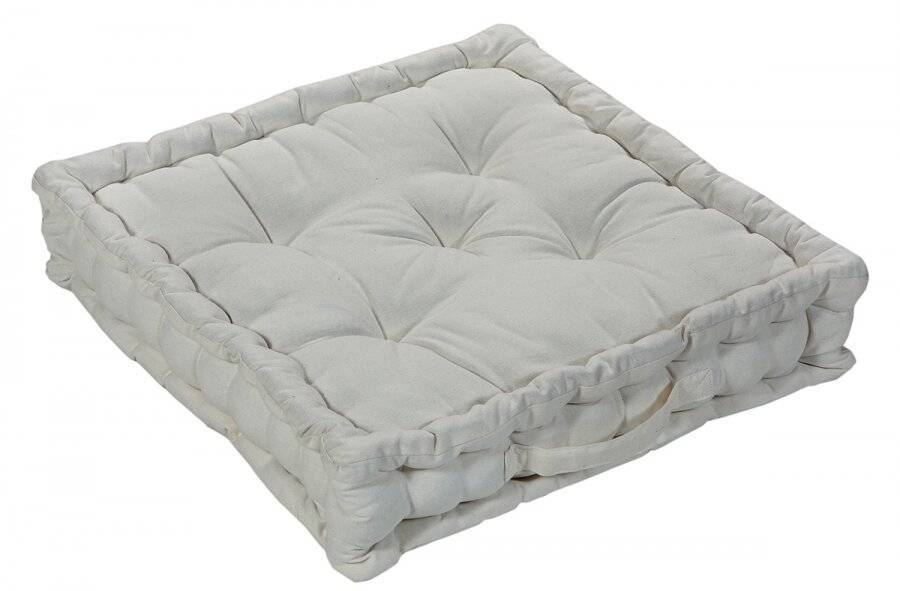 Large Quilted Booster Cushions/Chair Pad 40 x 40 x 10 cm  - Cream