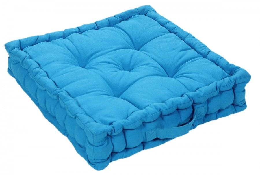 Large Quilted Booster Cushions/Chair Pad 40 x 40 x 10 cm  - Dark Blue