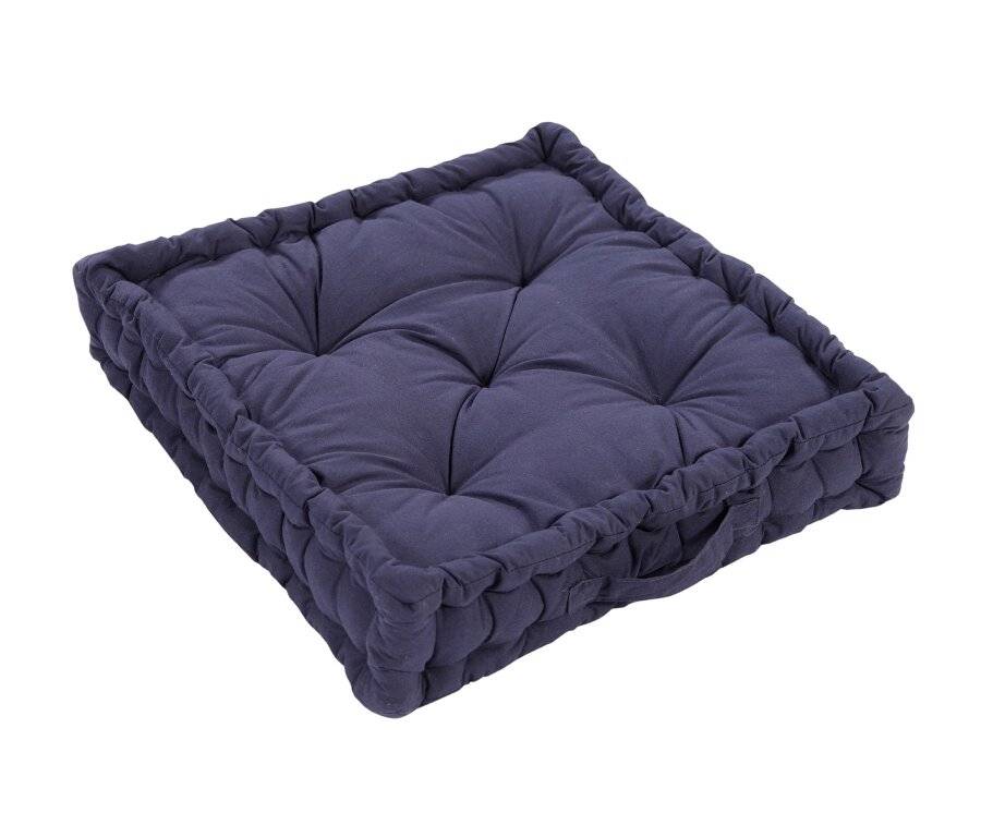 Large Quilted Booster Cushions/Chair Pad 40 x 40 x 10 cm  - Navy Blue