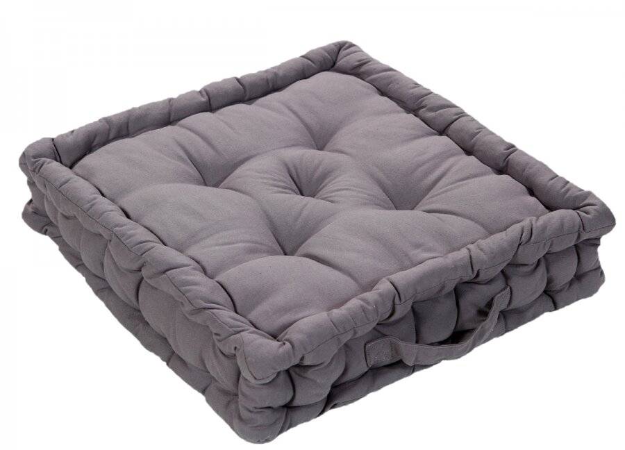Large Quilted Booster Cushions/Chair Pad 40 x 40 x 10 cm  - Smoke
