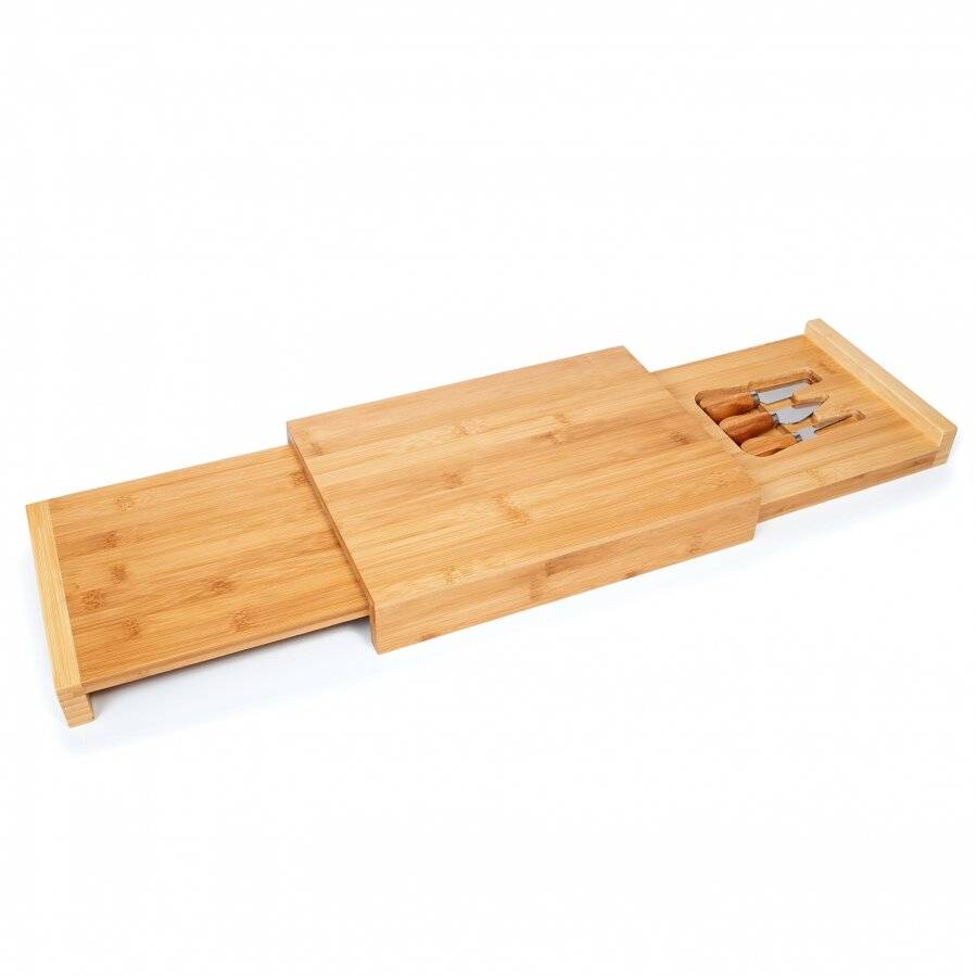 Large Rectangular Wooden Expandable Cheese Board With  Drawer