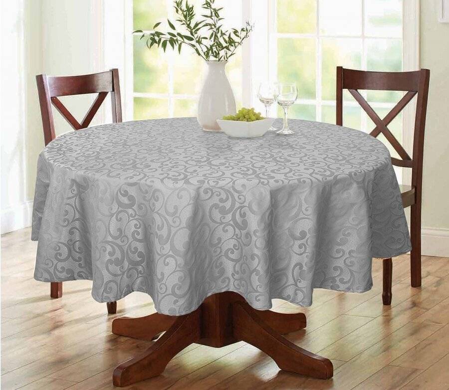 large grey tablecloth