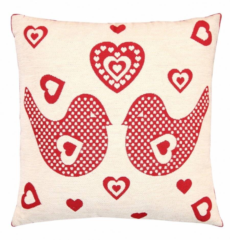 Love Birds Jacquard Cushion Cover Sofa Bed Pillow Case With Inserts