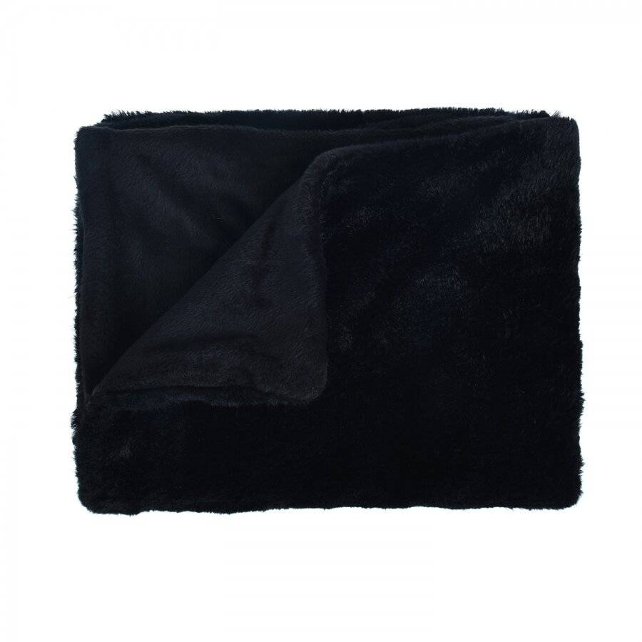 Luxurious Super Soft Snuggle Throw For Sofa, 127 x 152 cm - Black