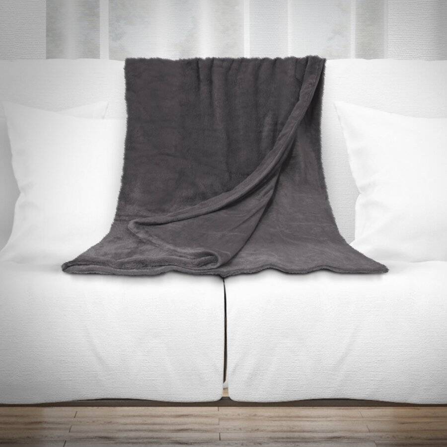 Luxurious Super Soft Snuggle Throw For Sofa, 127 x 152 cm - Grey