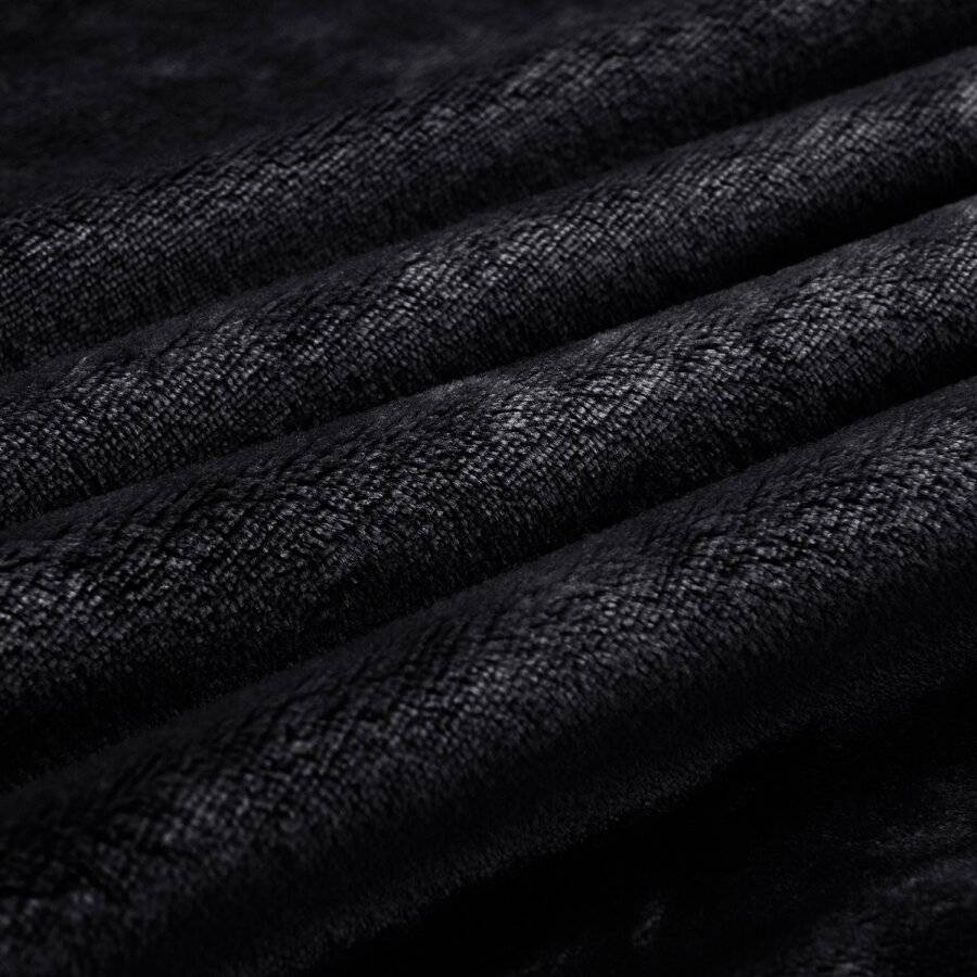 EHC Super Soft Flannel Fleece Throws for Sofa Bed Blankets, Black