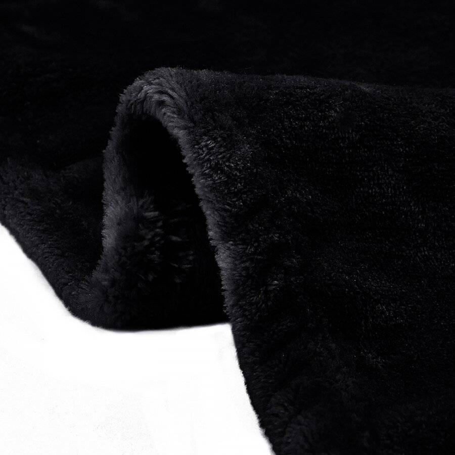 EHC Super Soft Flannel Fleece Throws for Sofa Bed Blankets, Black