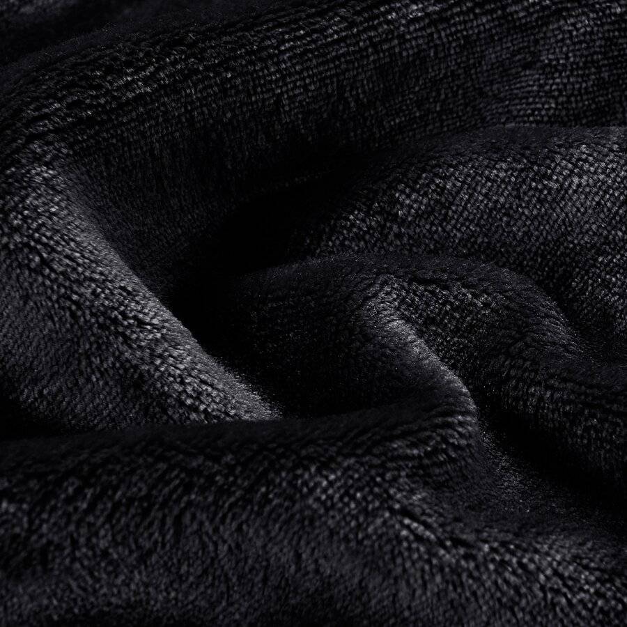 EHC Super Soft Flannel Fleece Throws for Sofa Bed Blankets, Black