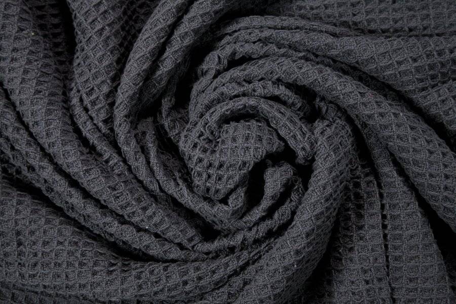 Luxurious Waffle Throws For Sofa Armchair or Single Bed - Charcoal