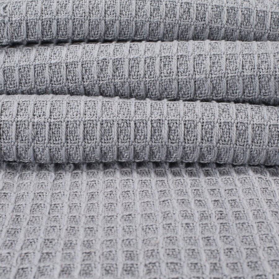 Luxurious Waffle Throws For Sofa Armchair or Single Bed - Natural/Grey