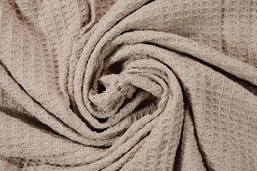 Luxurious Waffle Throws For Sofa Armchair or Single Bed - Natural