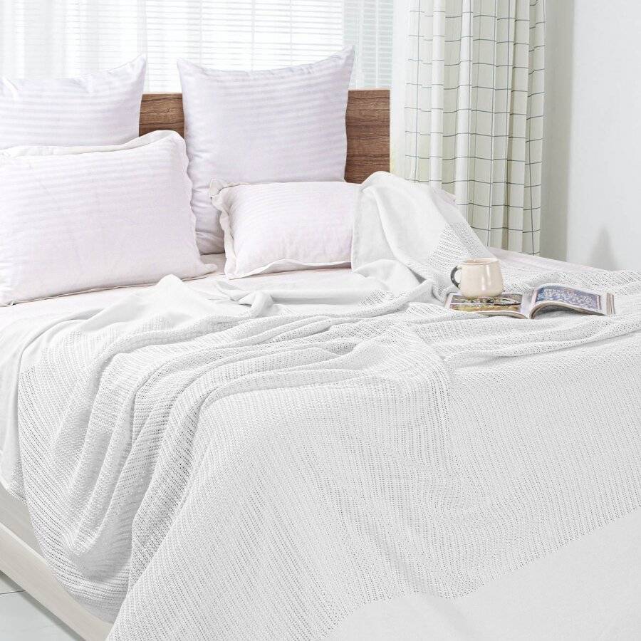 Luxury Handwoven Light & Soft Cotton Adult Cellular Blanket King