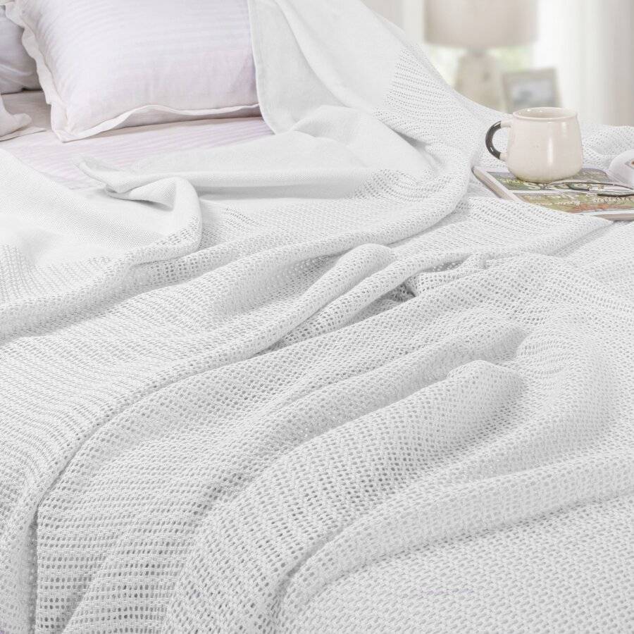 Luxury Handwoven Light & Soft Cotton Adult Cellular Blanket King