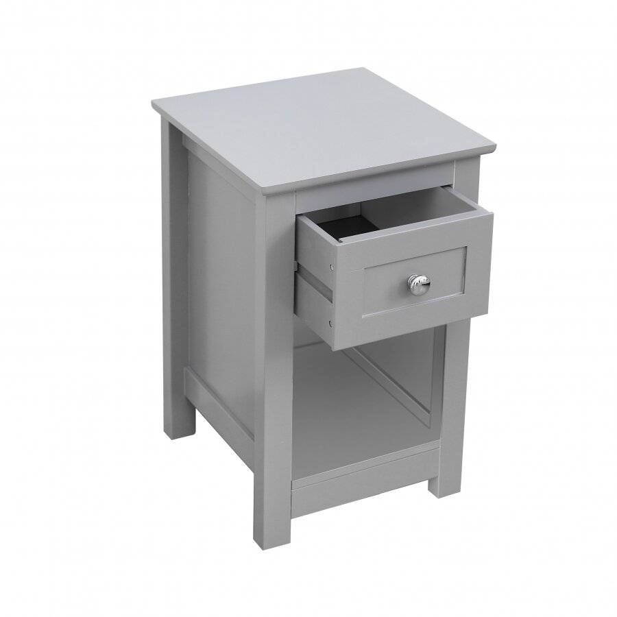 MDF Bedside Table With Drawer and Shelf Cabinet Storage