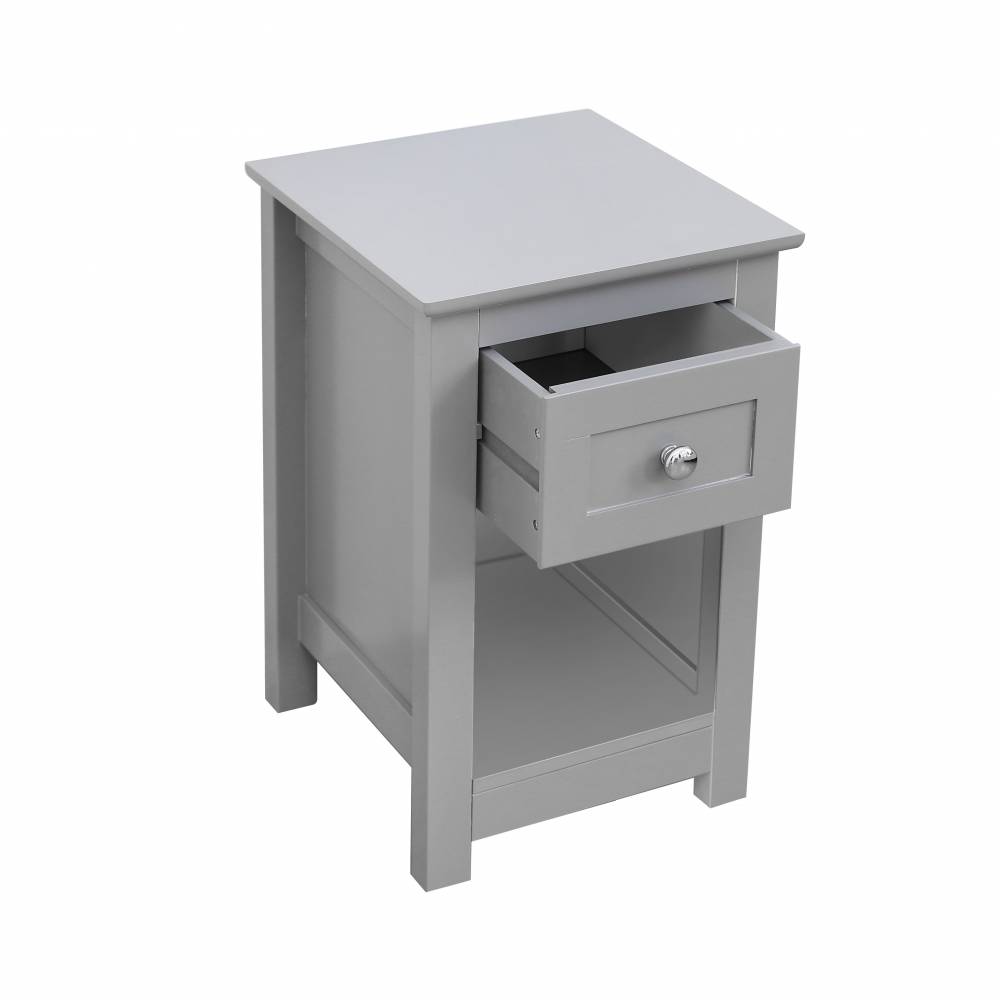 MDF Bedside Table With Drawer and Shelf Cabinet Storage