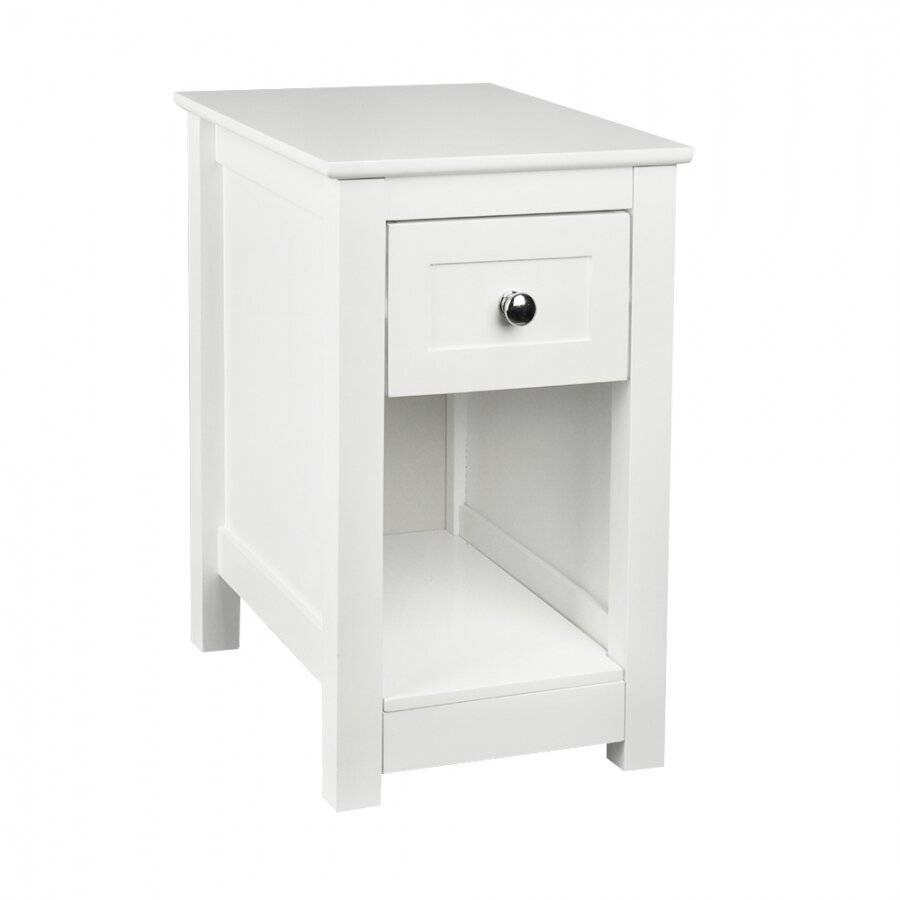 MDF Bedside Table With Drawer and Shelf Cabinet Storage