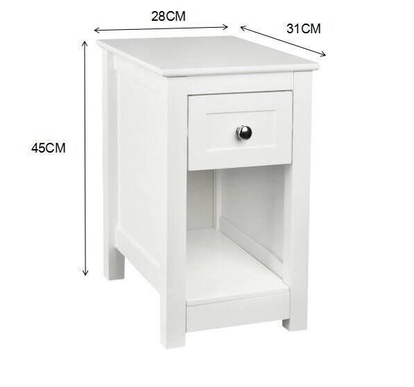 MDF Bedside Table With Drawer and Shelf Cabinet Storage