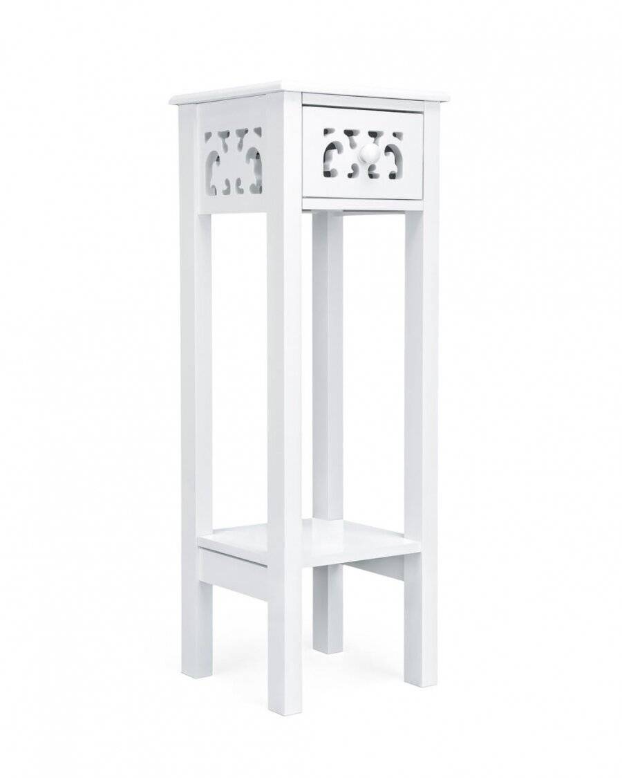 MDF Provence Fretwork  French Inspired Bedside Table - White