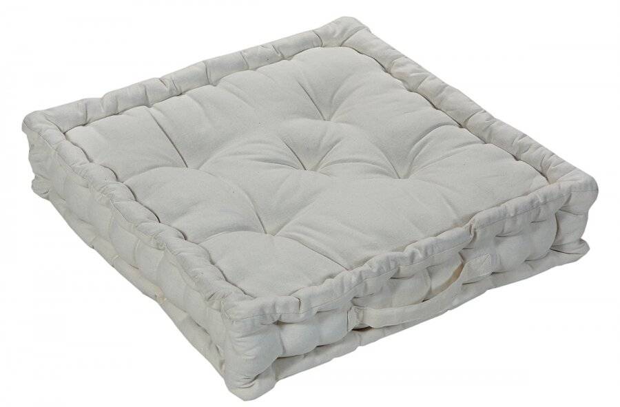 Medium Quilted Booster Cushions/Chair Pad 40 x 40 x 10 cm  - Cream