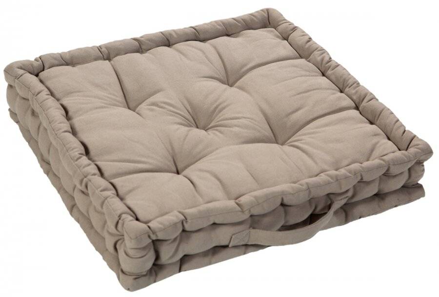 Medium Quilted Booster Cushions/Chair Pad 40 x 40 x 10 cm  - Latte