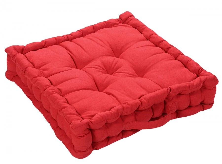 Medium Quilted Booster Cushions/Chair Pad 40 x 40 x 10 cm  - Red