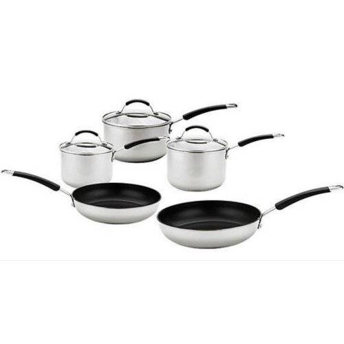 Meyer 5 pcs Stainless Steel Induction Saucepan Frying Pan Cookware Set