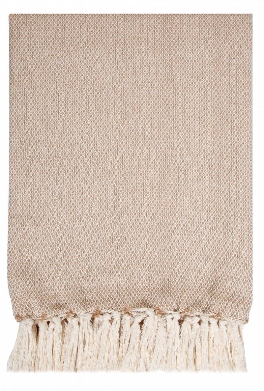 Micro Dots Weave Throw For Armchair & Single Bed, 125 X 150 cm - Beige