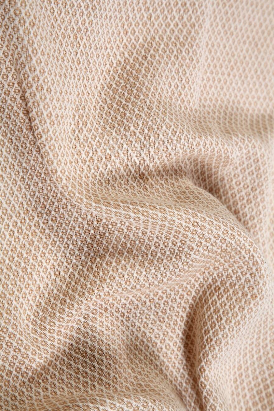 Micro Dots Weave Throw For Armchair & Single Bed, 125 X 150 cm - Beige