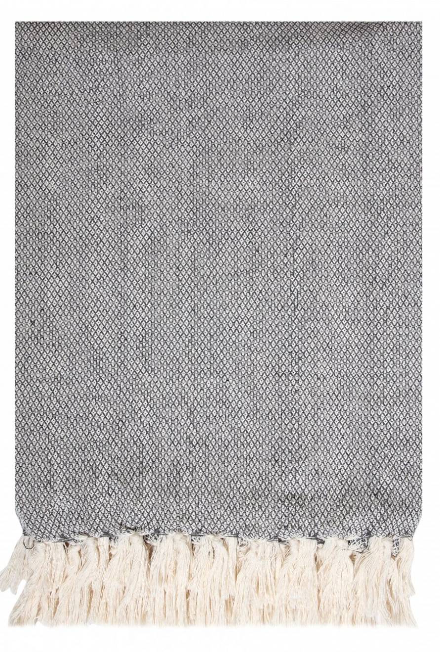 Micro Dots Weave Throw For Armchair & Single Bed, 125 X 150 cm - Grey