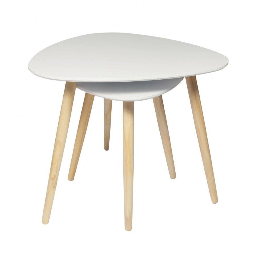 Modern Living Set of 2 MDF Triangle Side Coffee Table