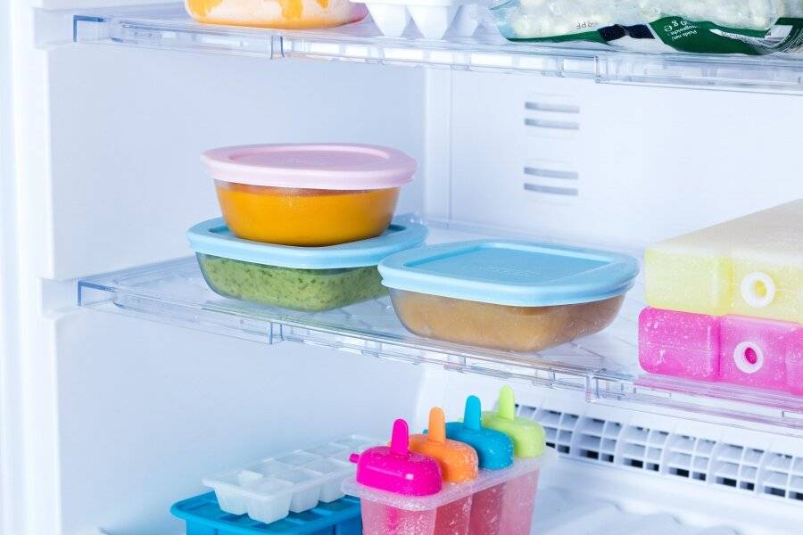 My First Pyrex - Square Baby Food Storage Container, 0.35L - Baby Blue