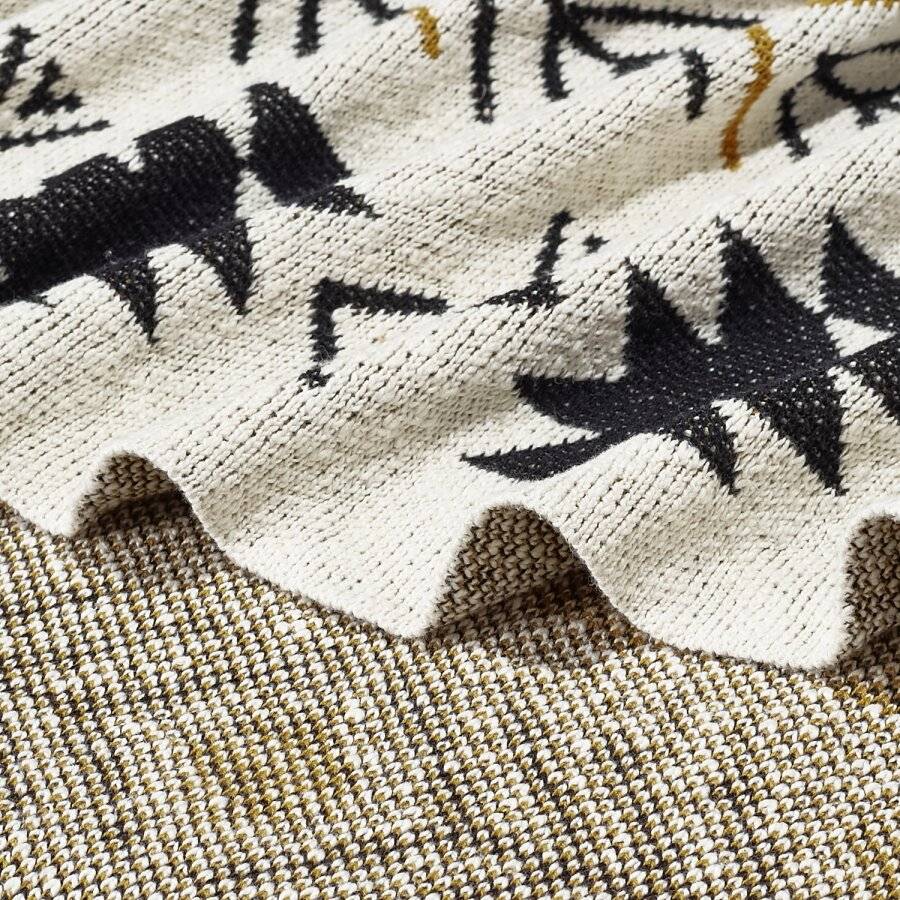 Nevni Aztec Soft Cotton Throw for Couch & Bed, 125 x150 cm - Beige