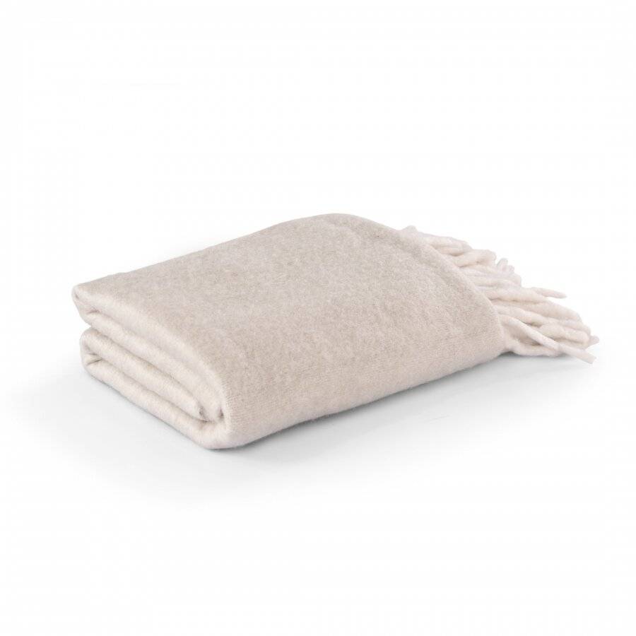 Nevni Mohair Style Soft Cotton Single Blanket, Beige 125 x 150 cm