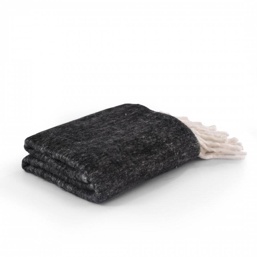 Nevni Mohair Style Soft Cotton Single Blanket, Dark Grey 125 x 150 cm