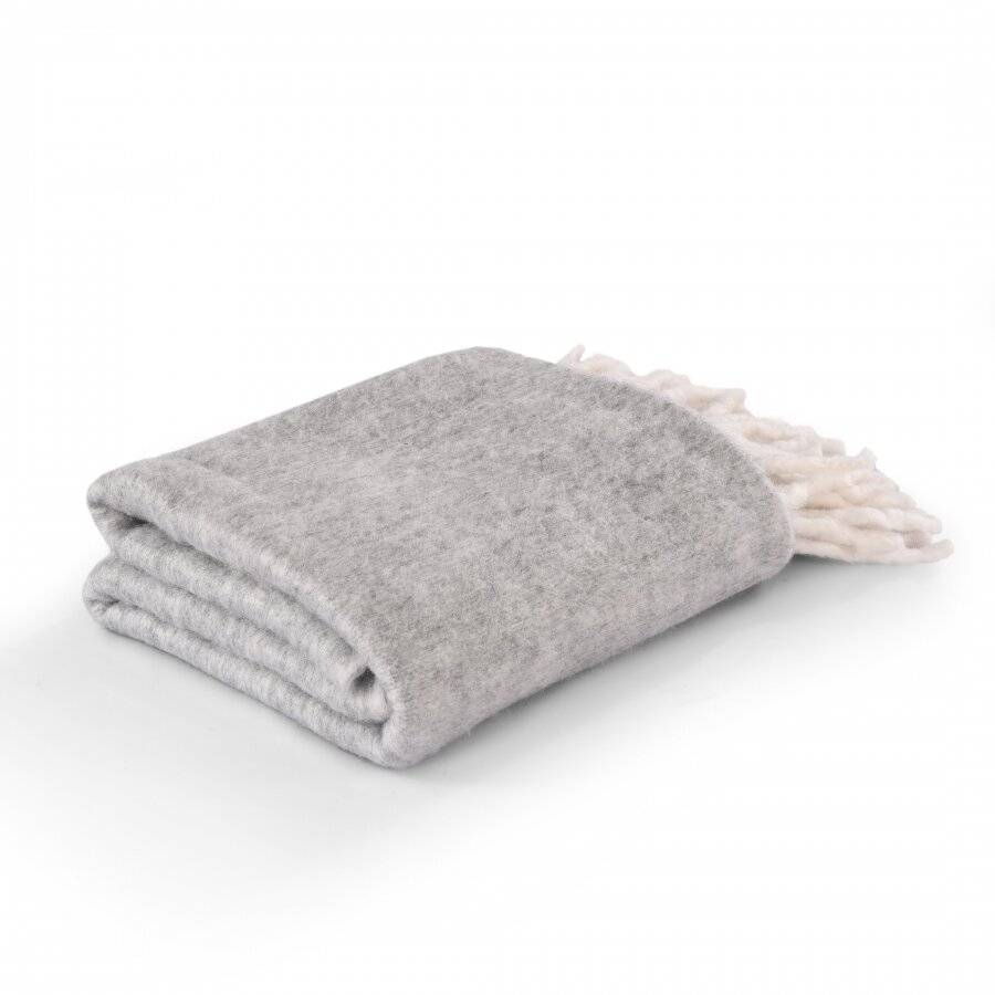 Nevni Mohair Style Soft Cotton Single Blanket, Light Grey 125 x 150 cm