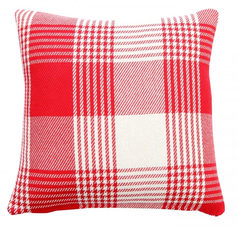 Premium Tartan Cotton Cushion Cover - Red (45 cm x 45 cm)