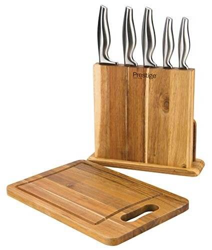 Prestige 47618 6 Piece Knife Block Including Chopping Board