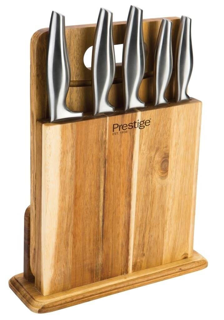 Prestige 47618 6 Piece Knife Block Including Chopping Board