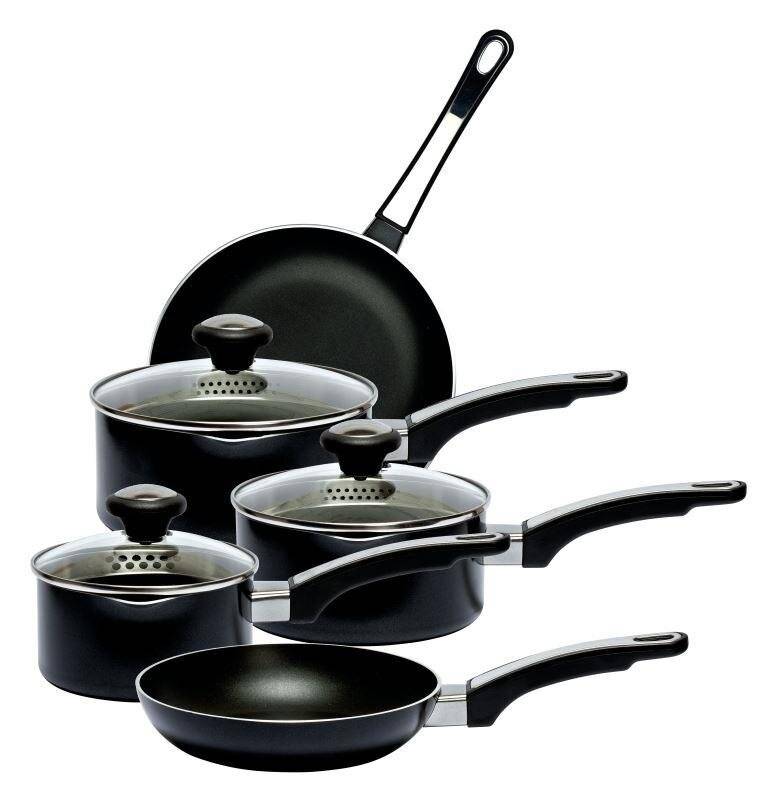 Prestige Everyday Straining 5 PCs Nonstick Cookware Set - Black