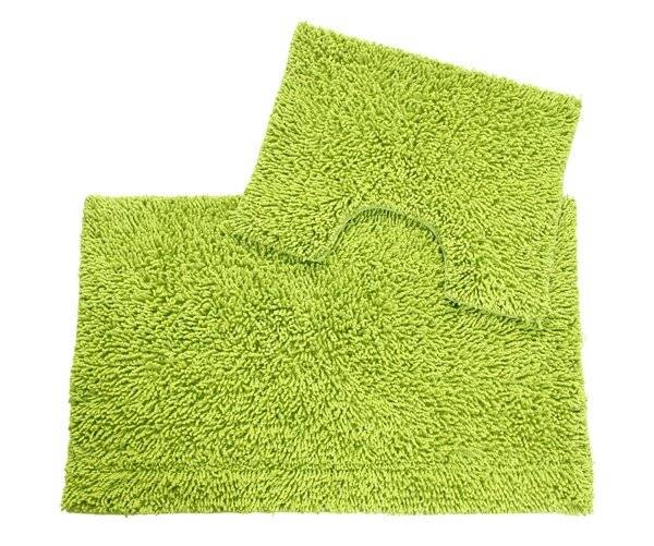 Anti-Slip Pure Cotton, Washable 2 PCs Bath Mat & Pedestal Set - Fern