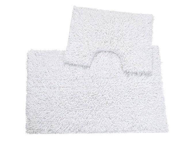 Pure Cotton, Washable 2 Piece Bath Mat and Pedestal Anti-Slip Back Set