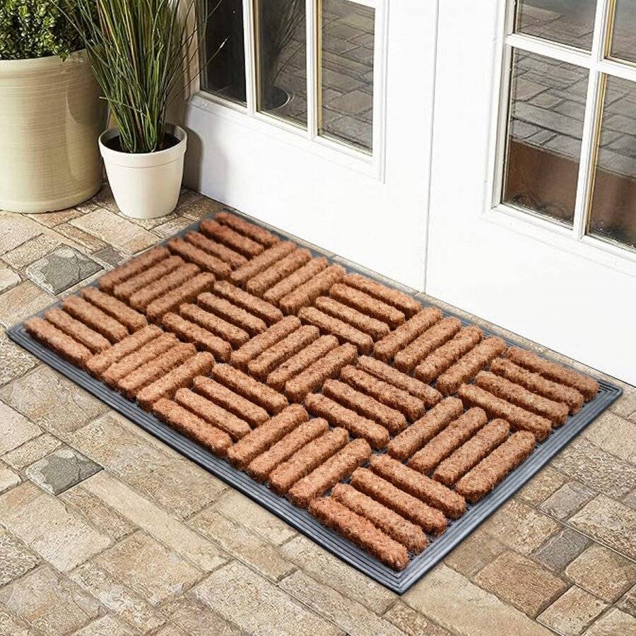 Coir Entrance Indoor or outdor Doormat,Rubber backed Doormat 45 x 75cm
