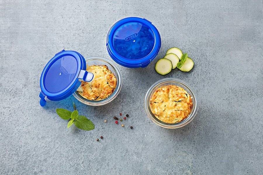 Pyrex Cook and Go Round Glass Box With Lid 0.2 L/Diameter 11 cm