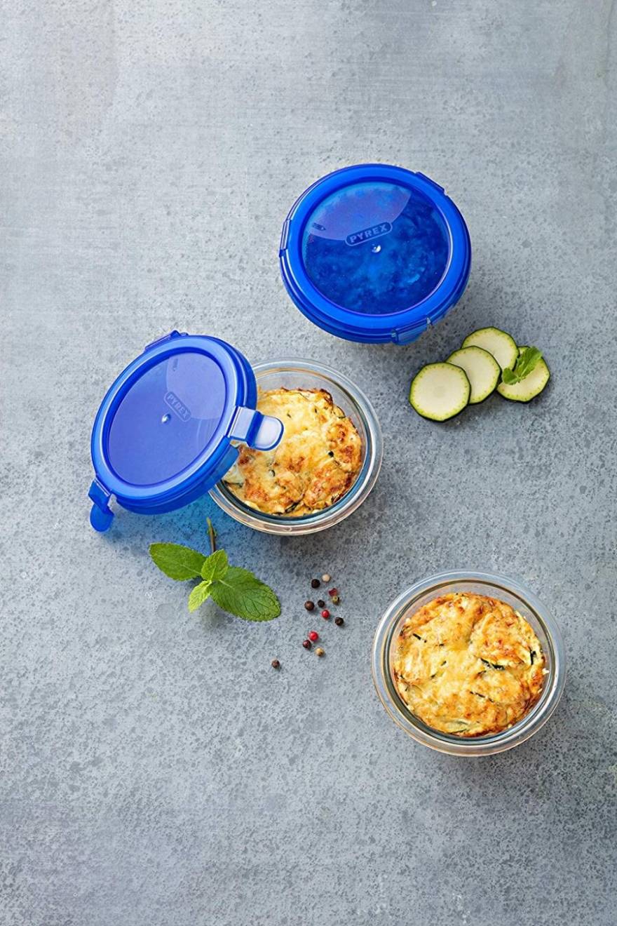 Pyrex Cook and Go Round Glass Box With Lid 0.2 L/Diameter 11 cm