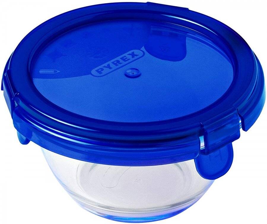 Pyrex Cook and Go Round Glass Box With Lid 0.2 L/Diameter 11 cm